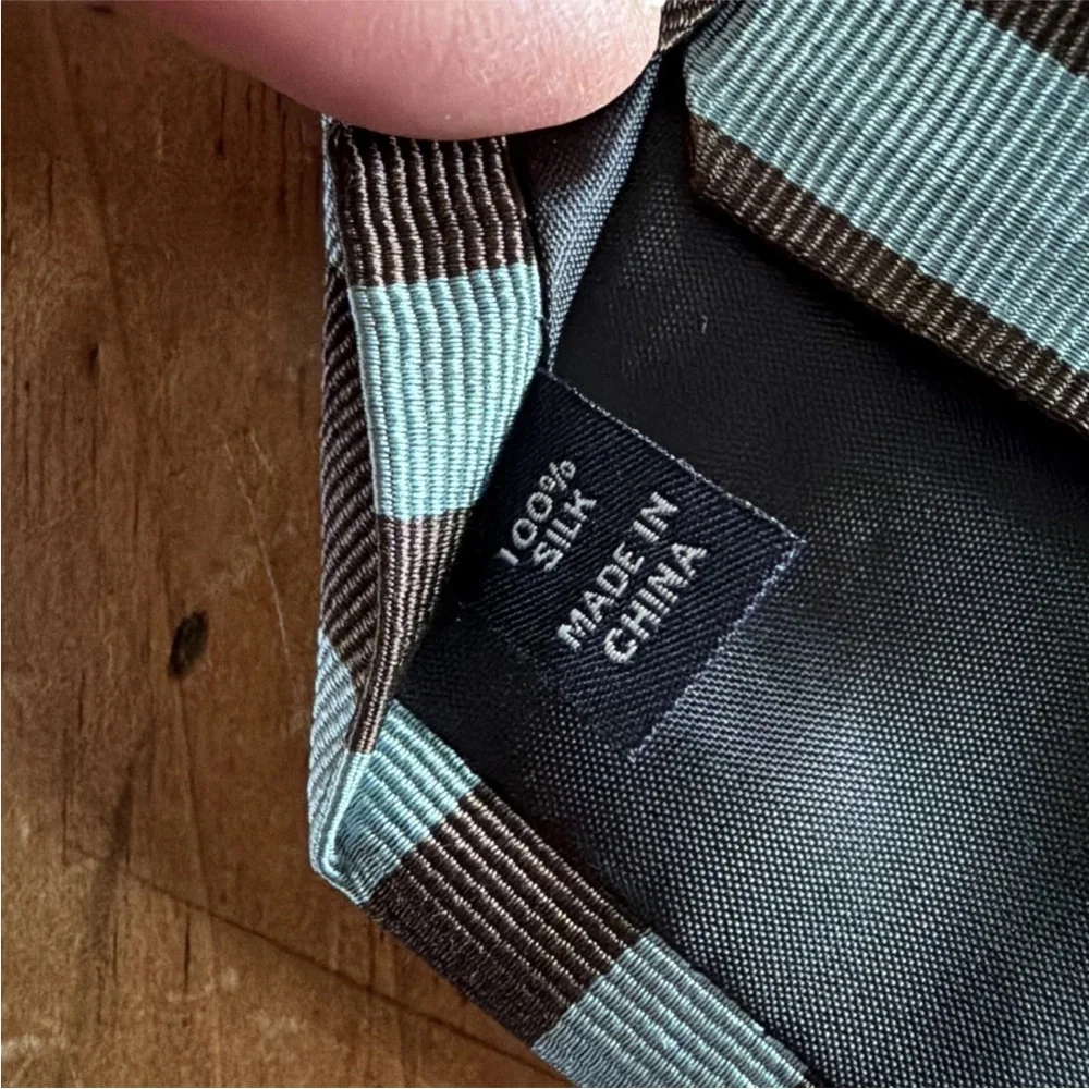 J. Crew Crewcuts Silk Tie Blue Brown Striped L/XL 50”